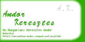 andor keresztes business card
